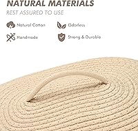 Vista 72 de Sea Team Round Cotton Rope Storage Basket with Lid, Lidded Woven Storage Bin, Nursery Storage Container, Diaper Caddy, Baby Shower Basket, Box, Cream