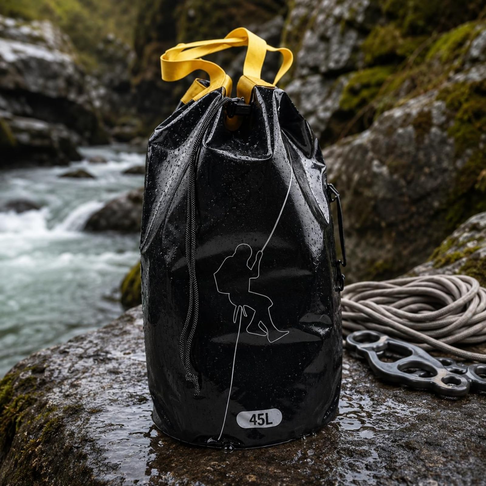 Sac Corde 45 L Coutures Thermoscellées Matériel Outdoor Drainage Équipement Sport pour Spéléologie