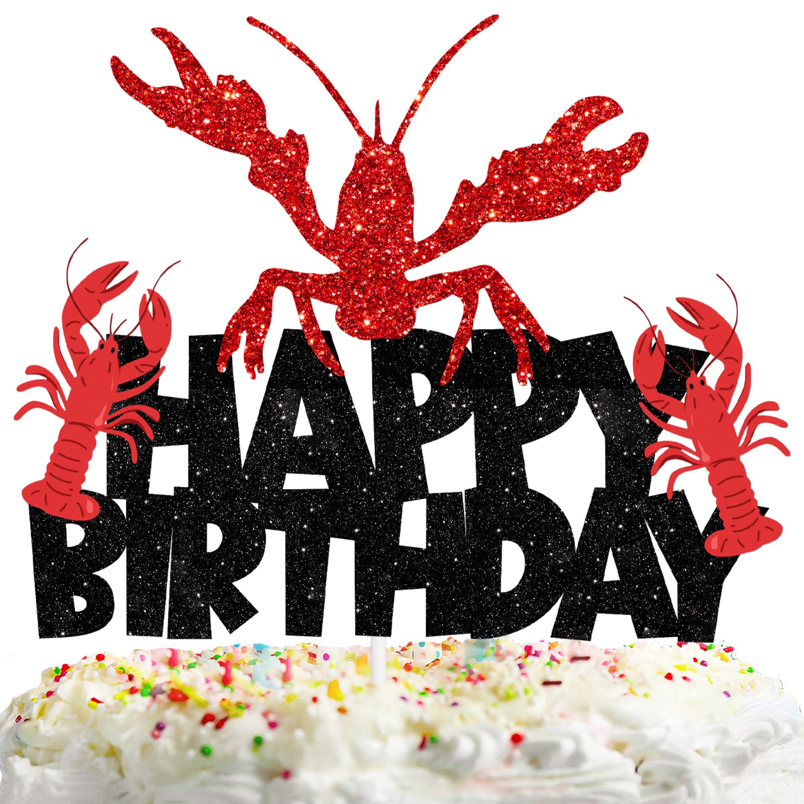 HEYUWING L-Ca-0253 Alian Baby Cake Topper for Boys Girls Baby Shower Happy Birthday Space War Theme Party Decoration Supplies Number Star Crew Cake Decor Cheer to Year Old