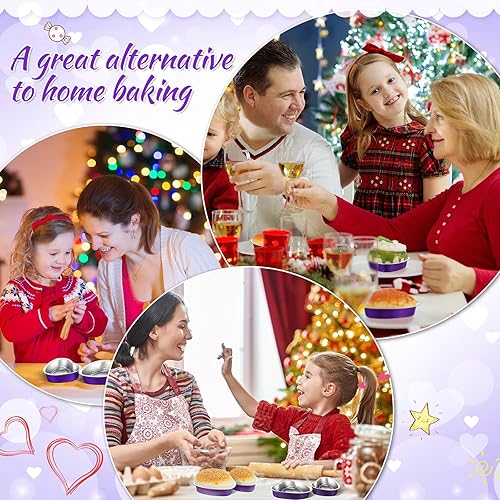 Miniatura 4 de FillTouch 100 piezas de moldes para pasteles en forma de corazón para el día de San Valentín, 3.4 onzas, 9 onzas, moldes para hornear mini pasteles