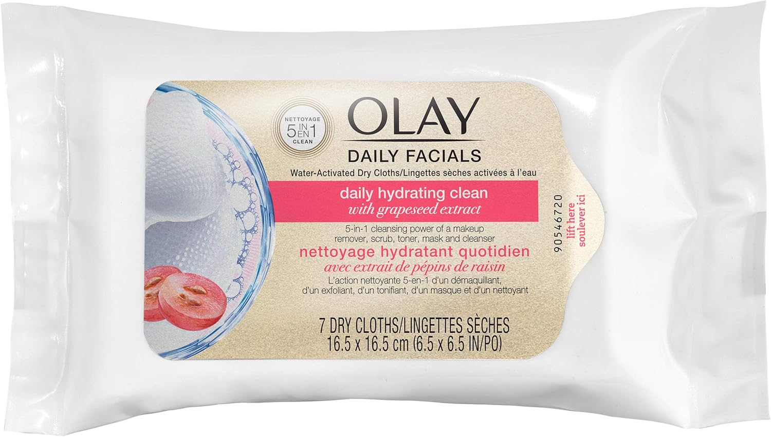 Olay Daily Facials 5InOne Hydrating Cleansing Cloths with Grapeseed