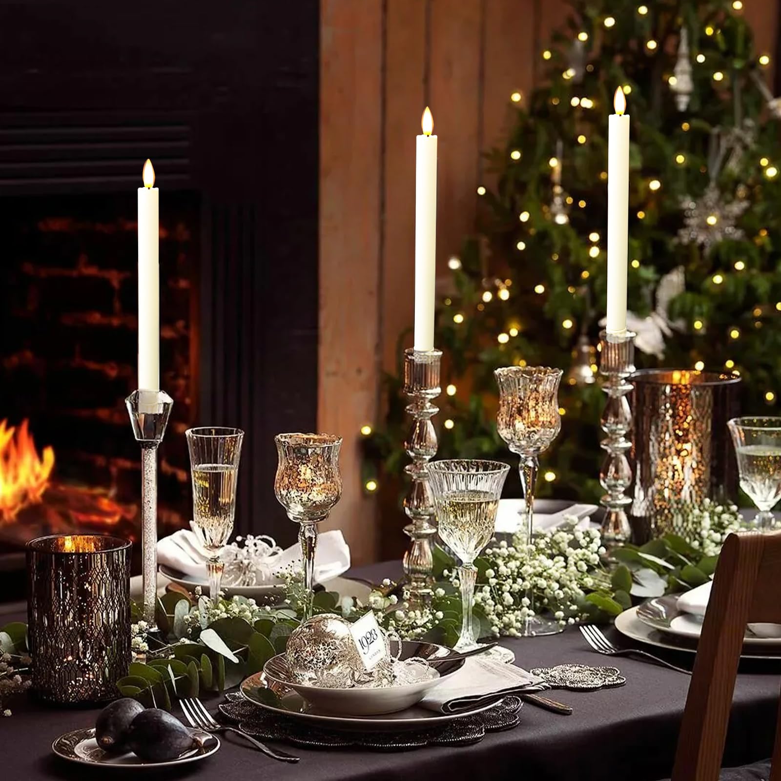 Candele a LED con telecomando, senza fiamma, con funzione timer, 12 pezzi, per Natale, decorazione della casa