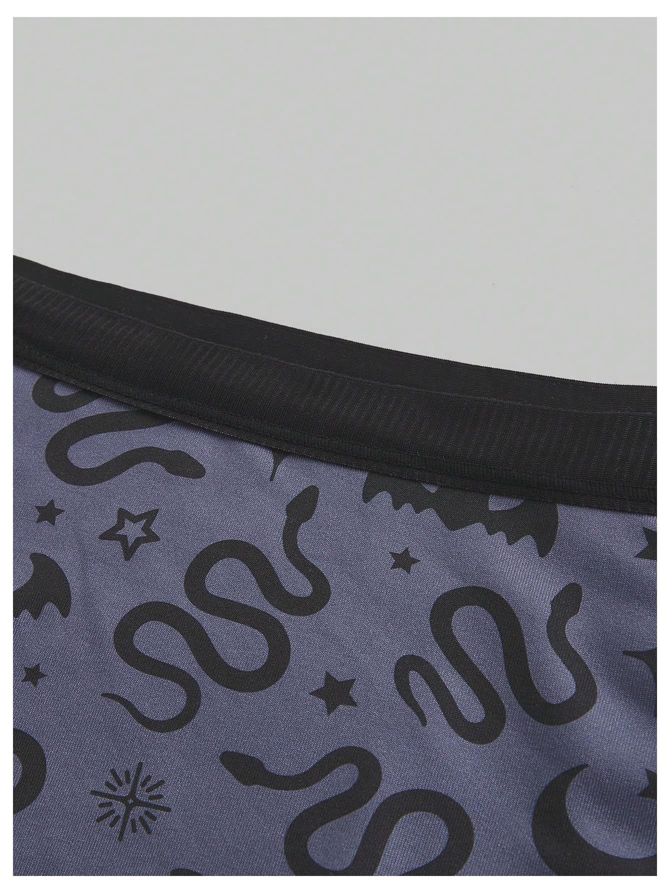 WDIRARA Women's 5 Pack Goth Graphic Panties Boyshorts Mid Rise Shorts Briefs Boxer: Small Multicolor