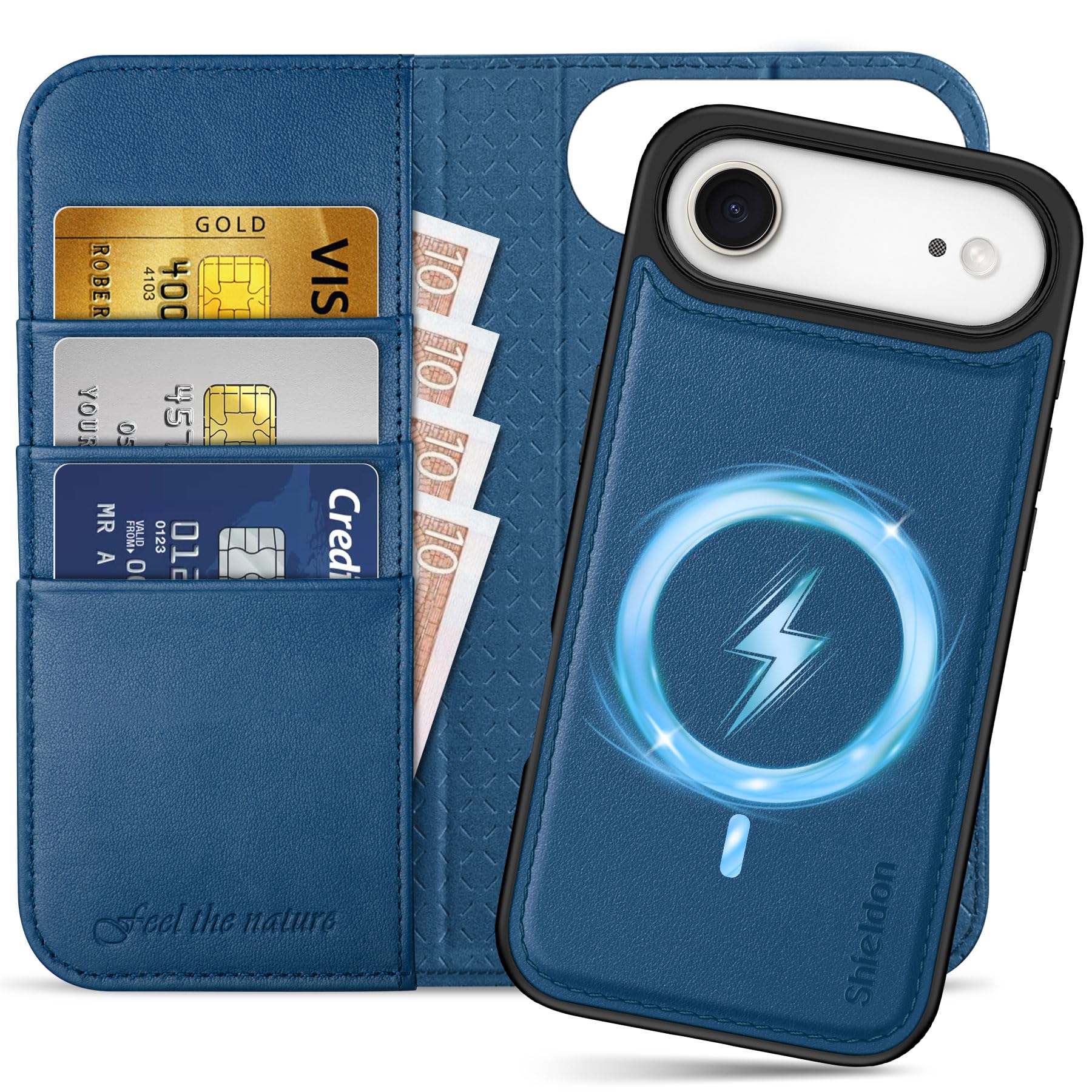 Amazon.co.jp: SHIELDON iPhone Air 対応 手帳型ケース 2in1分離式 本