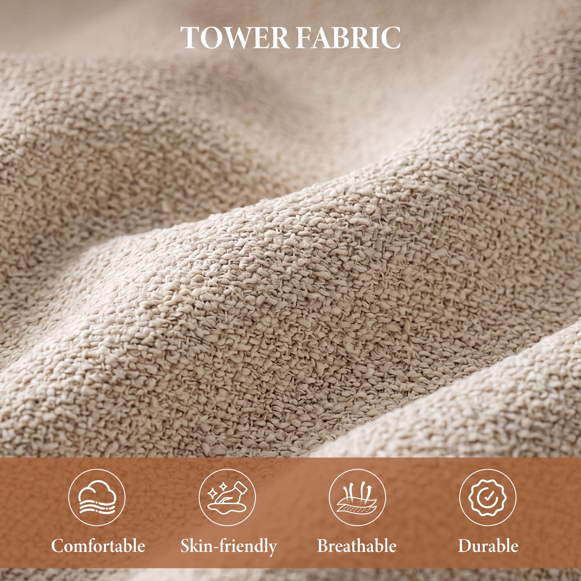 Ya-Home Barhocker 2er Set, Gepolsterter Drehhocker Barstühle höhenverstellbar Küchenhocker aus Handtuch-Stoff Tresenhocker für Küche/Hausbar,Beige