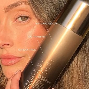 Hampton Sun Sunless Tanning Mist | Face + Body Self-Tanner | No-Rub + Mess-Free | Streak-Free, Long-Lasting, Natural-Looking Color| No Transfer Clear Mist | Quick-Dry | Award-Winning | All Skin Types