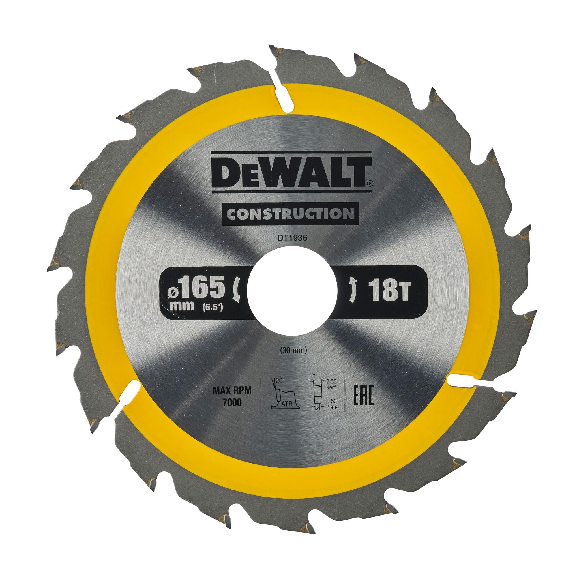 Lame DeWalt DT1936-QZ évite les blocages dans le bois de chantier 18T