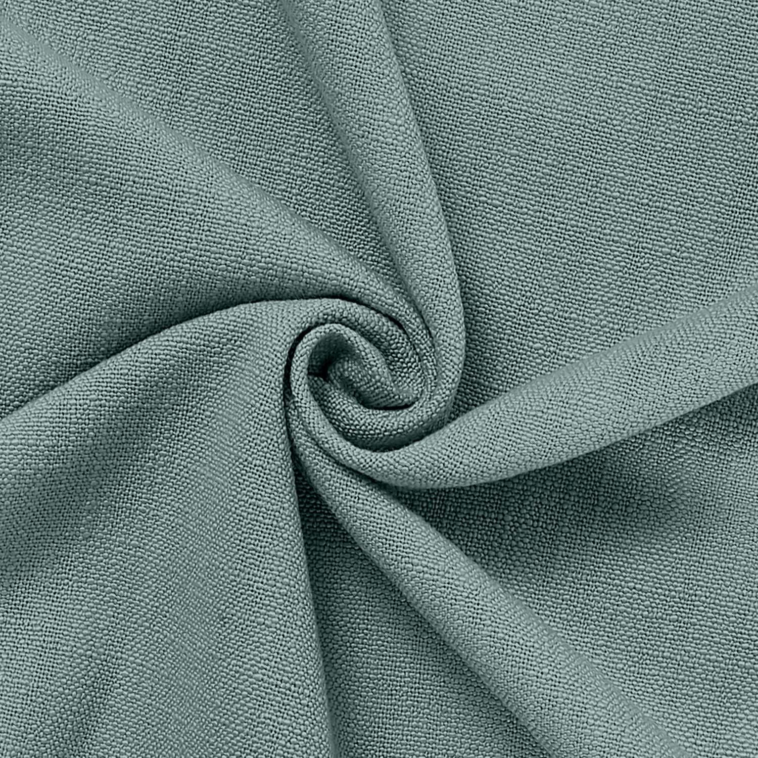 TWOPAGES 2 Panels Linen Curtains Grommet Curtain, 45 Inches Width x 54 Inches Length for Livingroom Room Darkening Bedroom Curtain (7054-18 Smoke Blue)