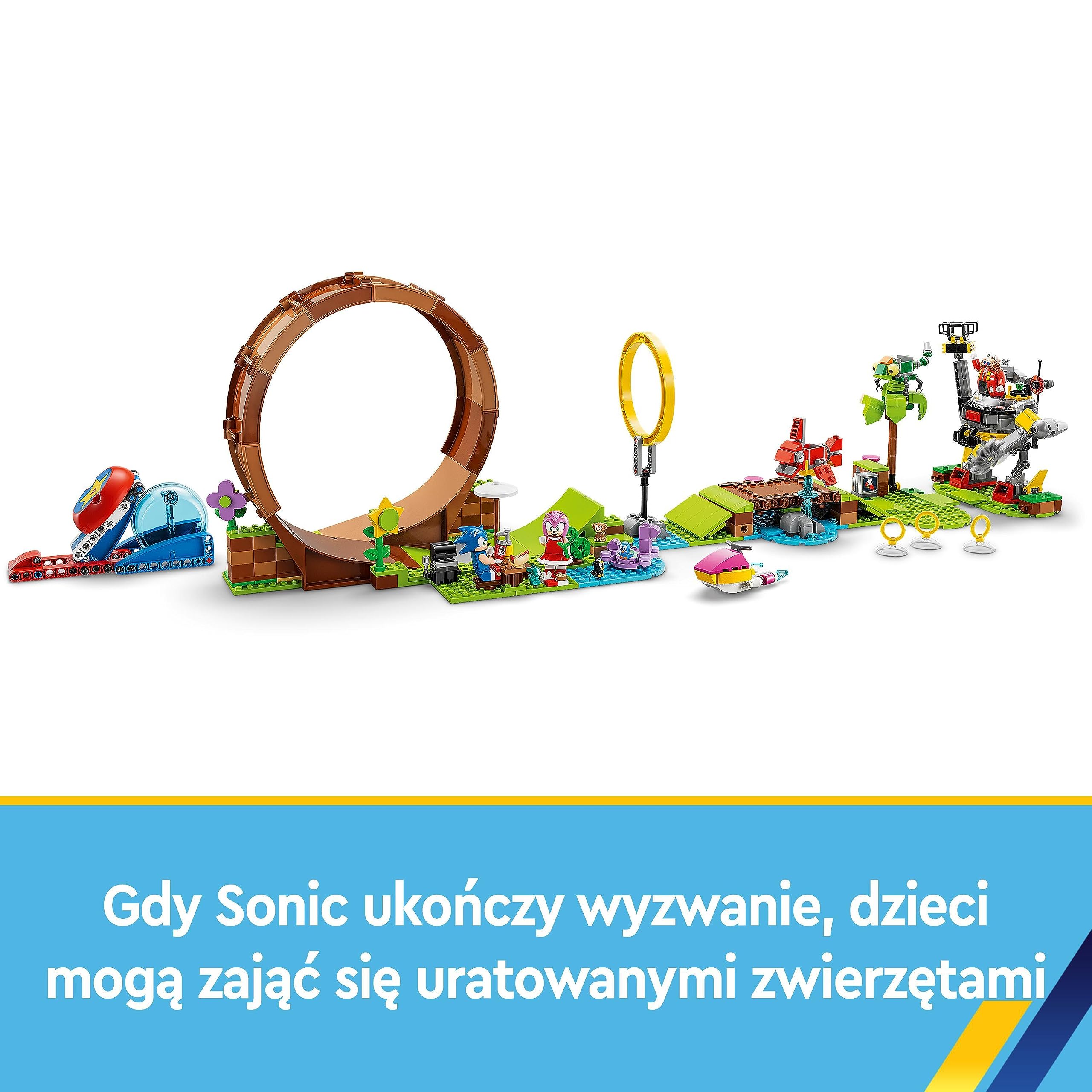 LEGO 76994 Sonic the Hedgehog Sonic — wyzwanie z pętlą w Green Hill, zestaw, gra do zbudowania dla dzieci, chłopców i dziewczynek, z 9 postaciami, w tym figurką Dr. Eggman i figurką Amy