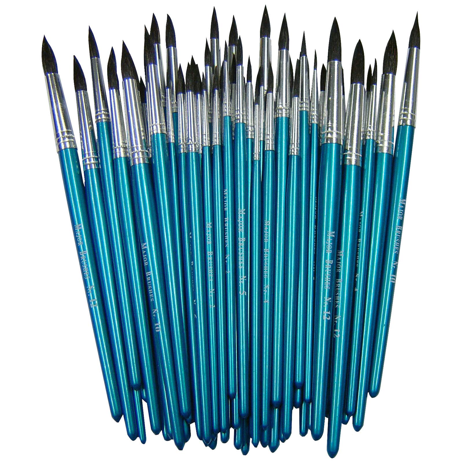 Major Brushes Imitation Squirrel Brushes Assorted Pack of 60