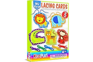 KRAFUN Beginner Preschool Lacing Card Kit: Nurturing Kids' Dexterity, Creativity, and Cognitive Skills