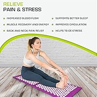 Vista 57 de ProsourceFit Acupressure Mat and Pillow Set for Back/Neck Pain Relief and Muscle Relaxation, Large - Gray/Gray