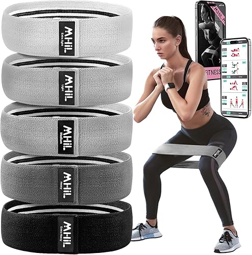 Miniatura 1 de Bandas de resistencia para entrenar mujeres  5 bandas de glúteos para mujeres y hombres, las mejores bandas de ejercicio, bandas de entrenamiento