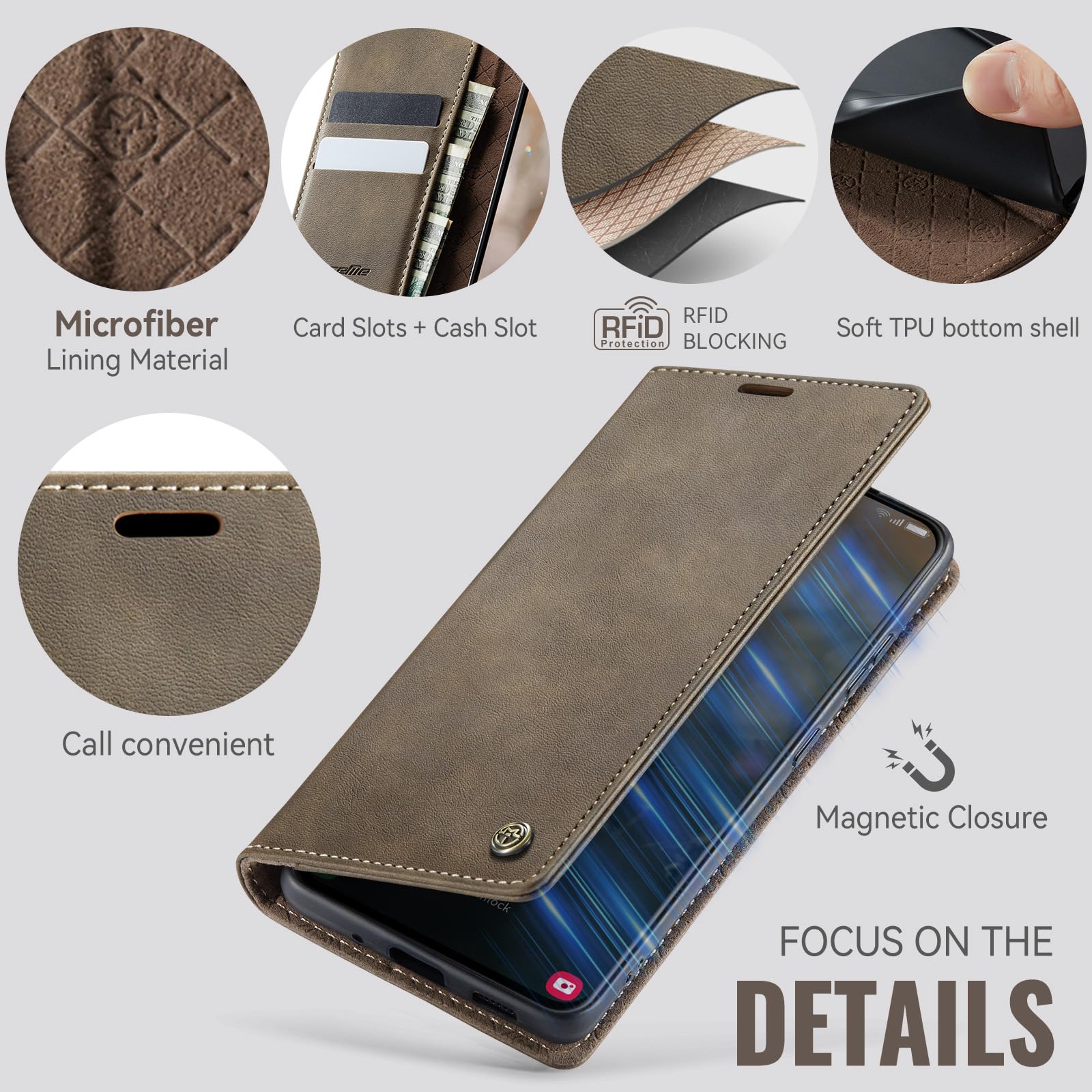 Etui na telefon komórkowy Samsung Galaxy S20 Ultra, etui z klapką [wysokiej jakości skórzany pokrowiec][blokada RFID][funkcja stojaka][przegródka na karty] etui ochronne z magnesem składanym