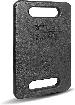 Yes4All Cast Iron Rucking Weight for Backpack, Training Weight Plate with Ergonomic Rounded Handle, Protective Glossy Finish for Weighted Walking, Hiking, Rucking, Resistance Workout