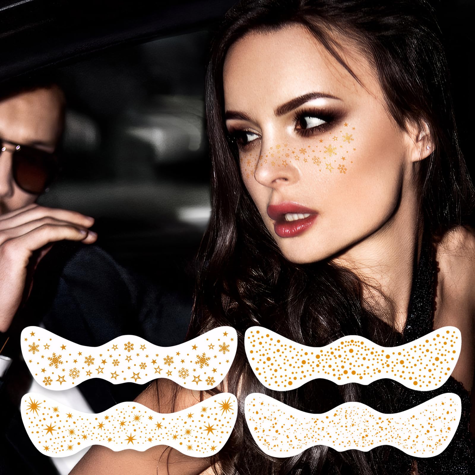 UICCVOKK 8 Pcs Glitter Freckles,Face Tattoos,Sparkle Freckle - Image 4