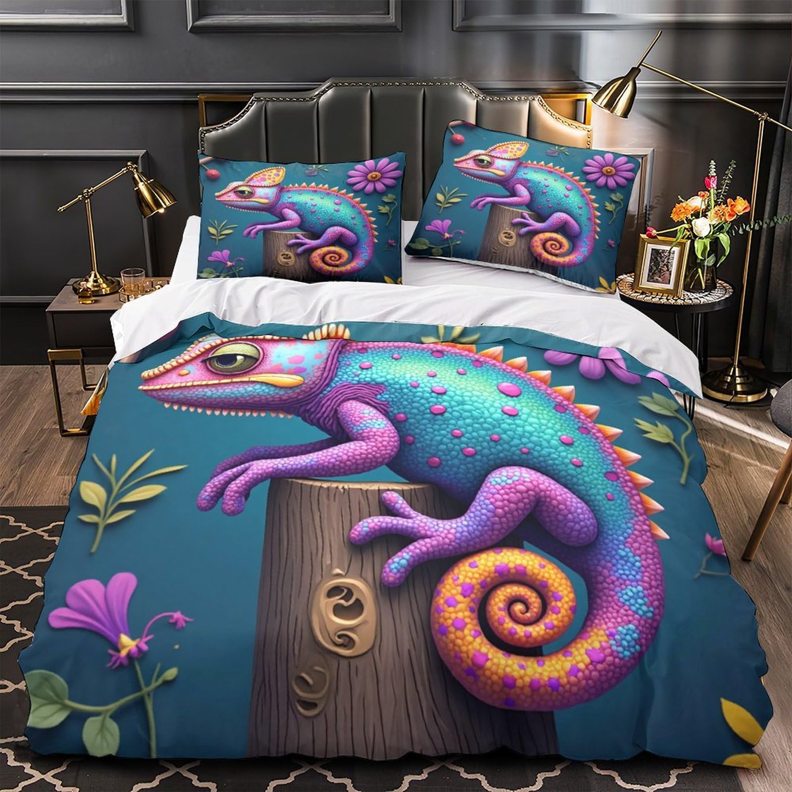 Parure de lit chien 3D King 220x240 en microfibre douce