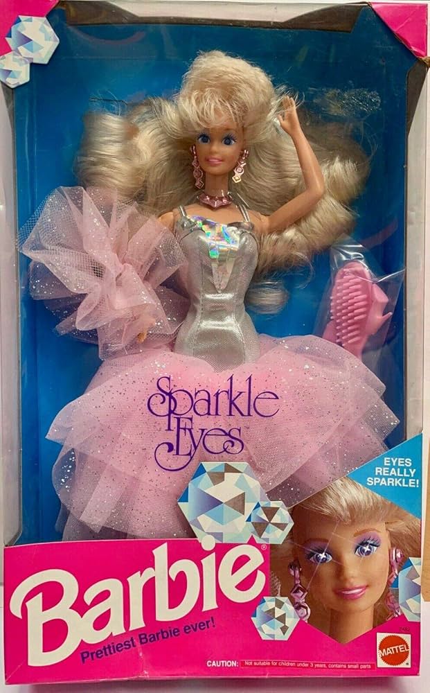 1991 Sparkle Eyes Barbie 2482 Prettiest Barbie Ever: Amazon