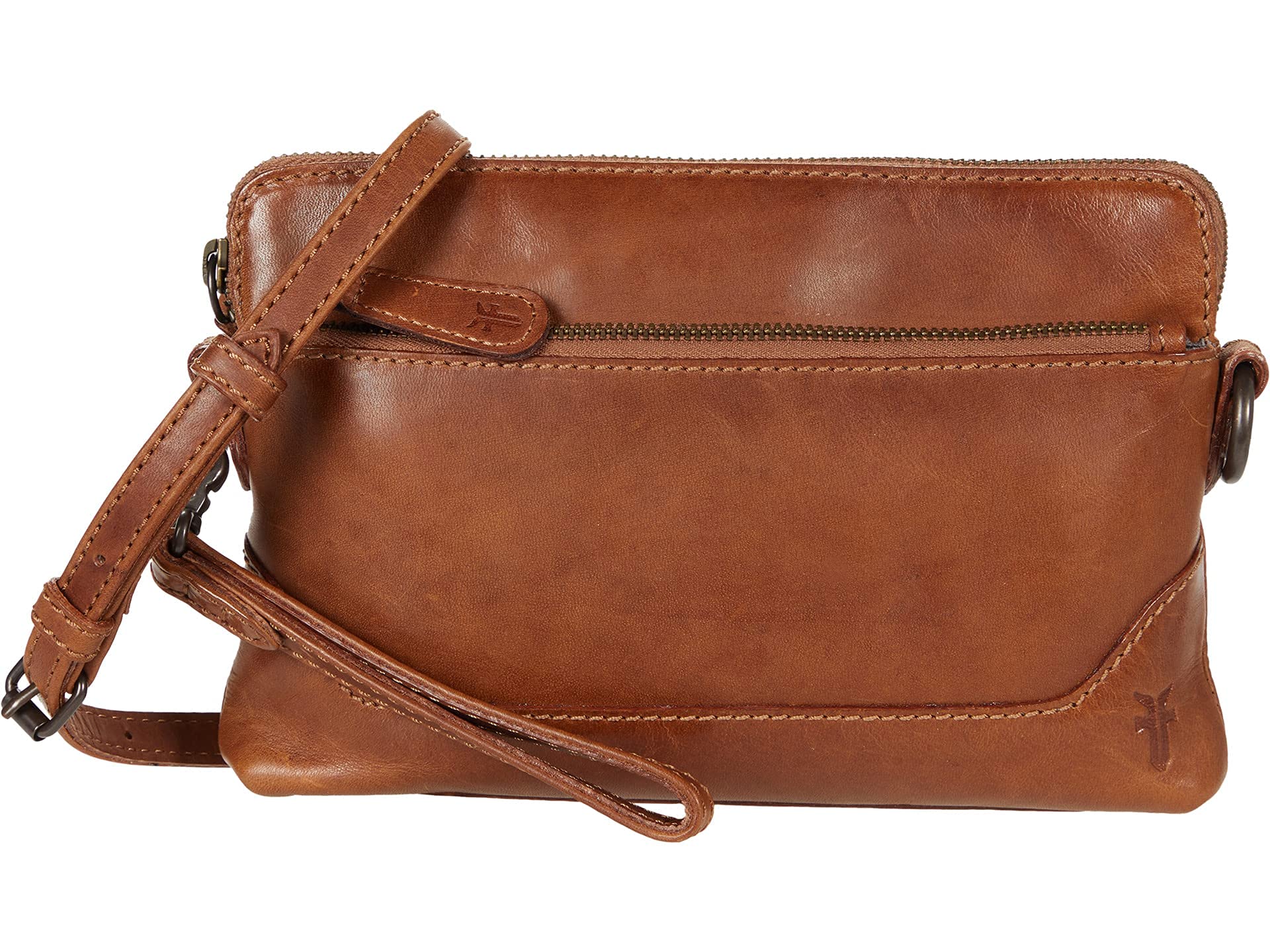 FRYE Women's Melissa Crossbody Wristlet, Cognac, One Size