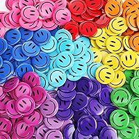 Bucherry 200 Pack Smile Face Pins - 1.25" Retro Multicolor Pinback Buttons for Backpacks, Hats, Clothes & Accessories
