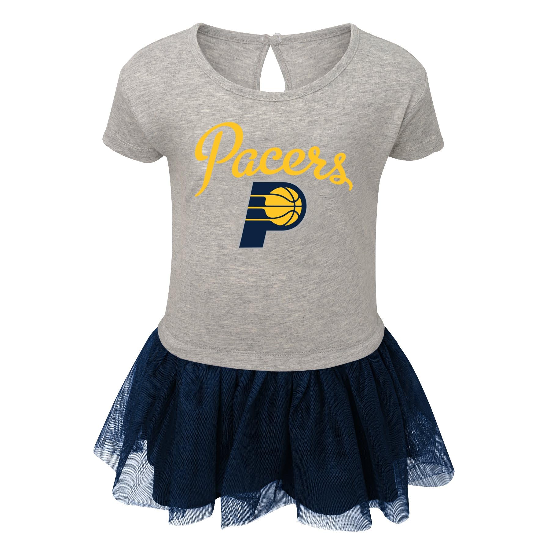 Outerstuff NBA Girls Infant (12M-24M) & Toddler (2T-4T) Short Sleeve Game Dress, Indiana Pacers 12 Months
