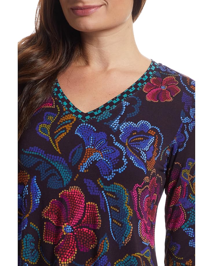 Johnny Was The Janie Favorite Long Sleeve V-neck Swing Tee- A - #4 of 5