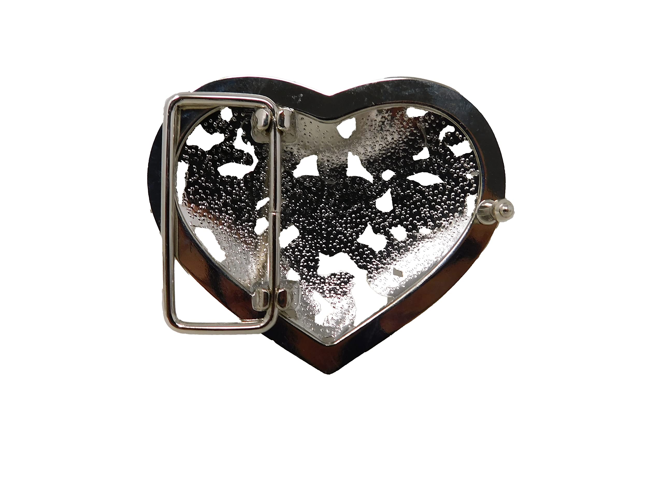 Belt Buckle Dimond sliver heart Sliver,Metal R14 Hebilla