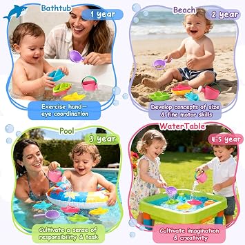 Baby Bath Toys for Toddlers 1-3, Mold Free Bath Toys, Stacking Shark Boats