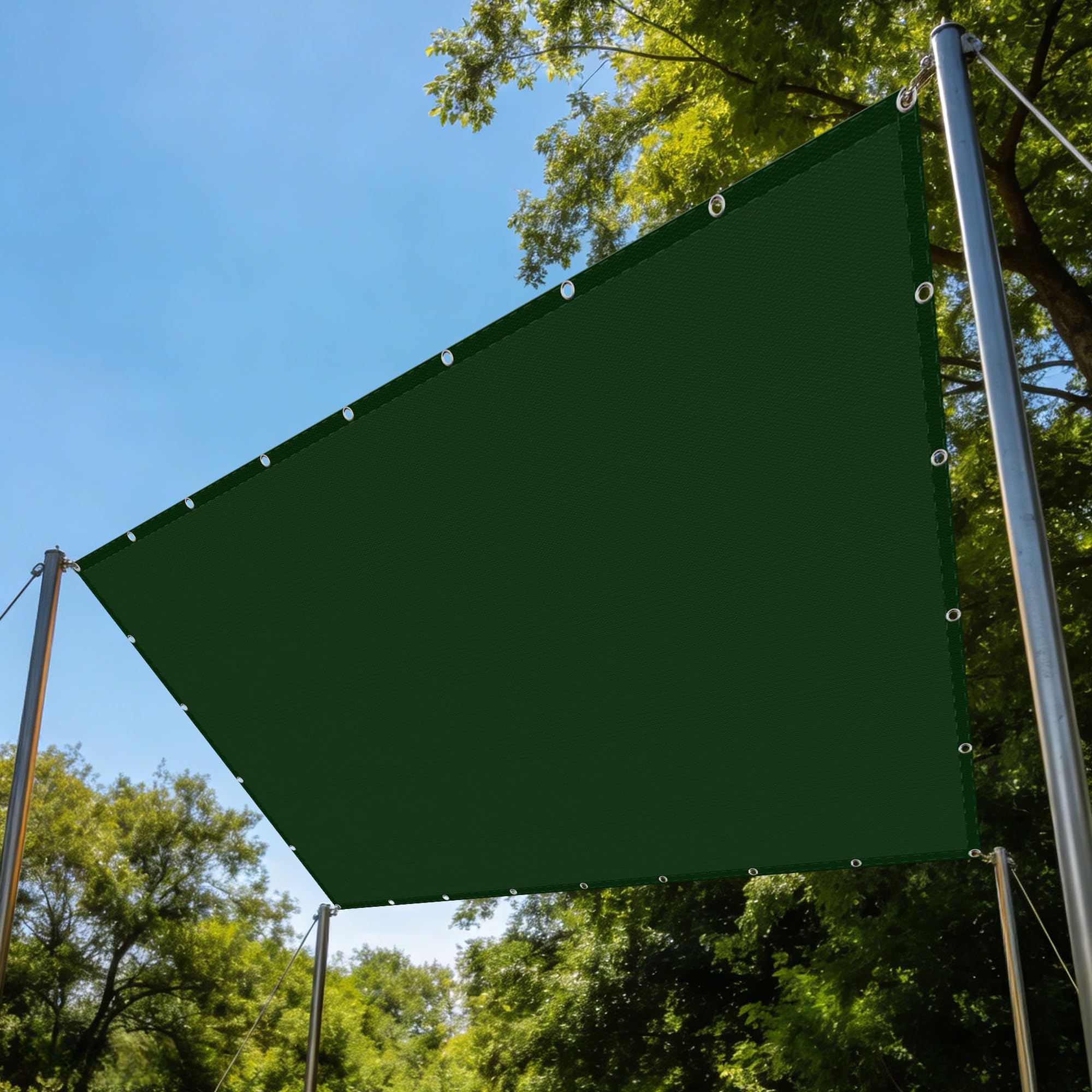 Voile d'ombrage rectangulaire 1.8x1.8m imperméable sable et vert pour patio