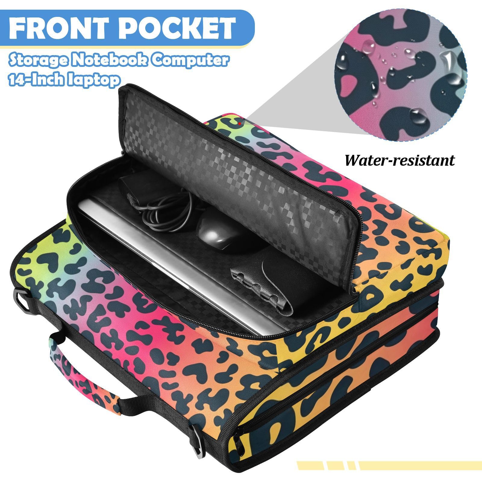 Bolsa de carpeta de 3 anillos con cremallera y estampado colorido de