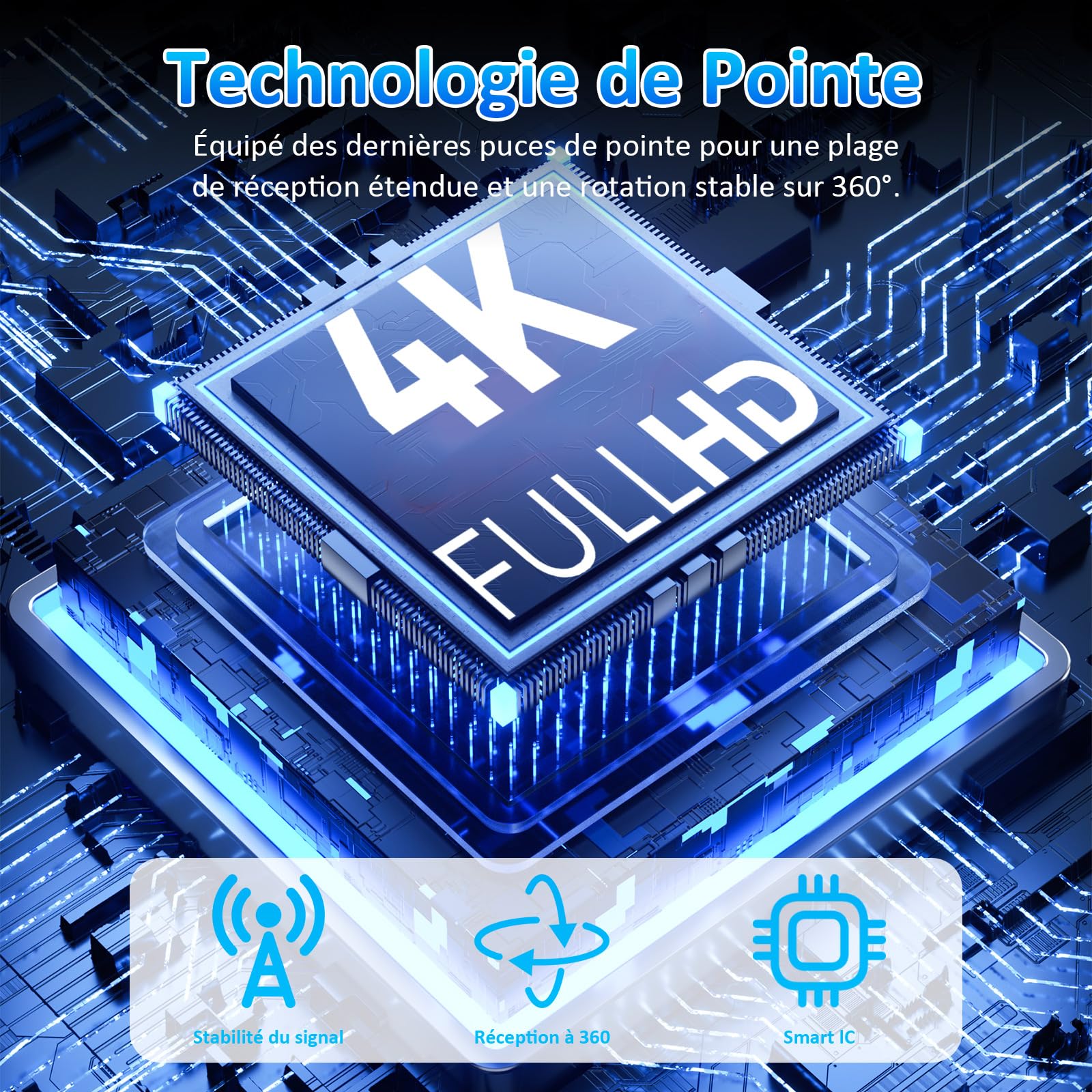 Antenna TV interna potente TNT HD, 2025 Più recente Antenna TV per interni con amplificatore di segnale ad alto guadagno, ricezione a lungo raggio a 360° con solida base magnetica - Nero