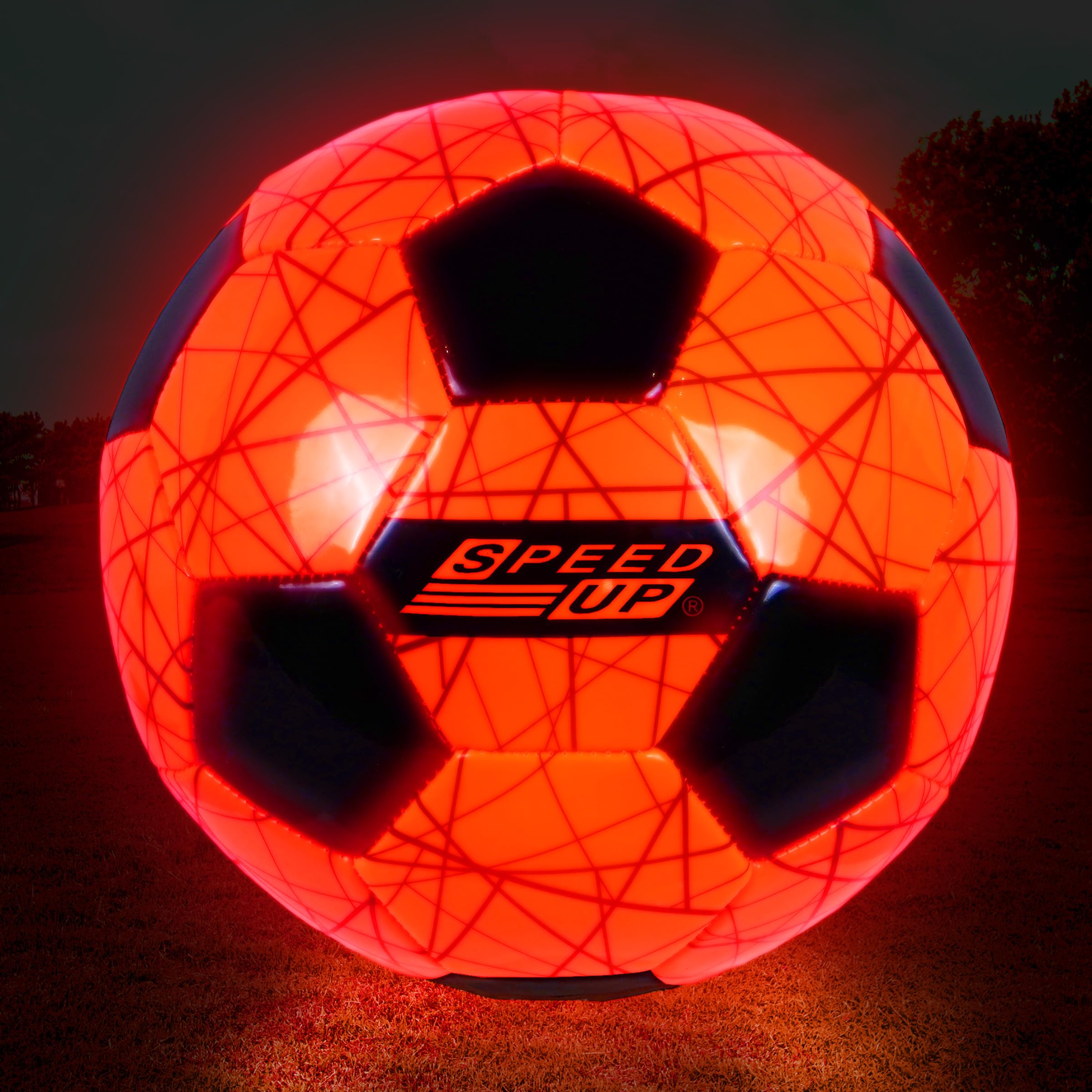 Toyshine PVC Speed Up LED Light Up Glow Football Night Sport Game Training Indoor/Outdoor Soccer Ball Educational Toy Ball Size 5, for Adult Kids Teenagers Boys Girls Age 3,, Multicolor