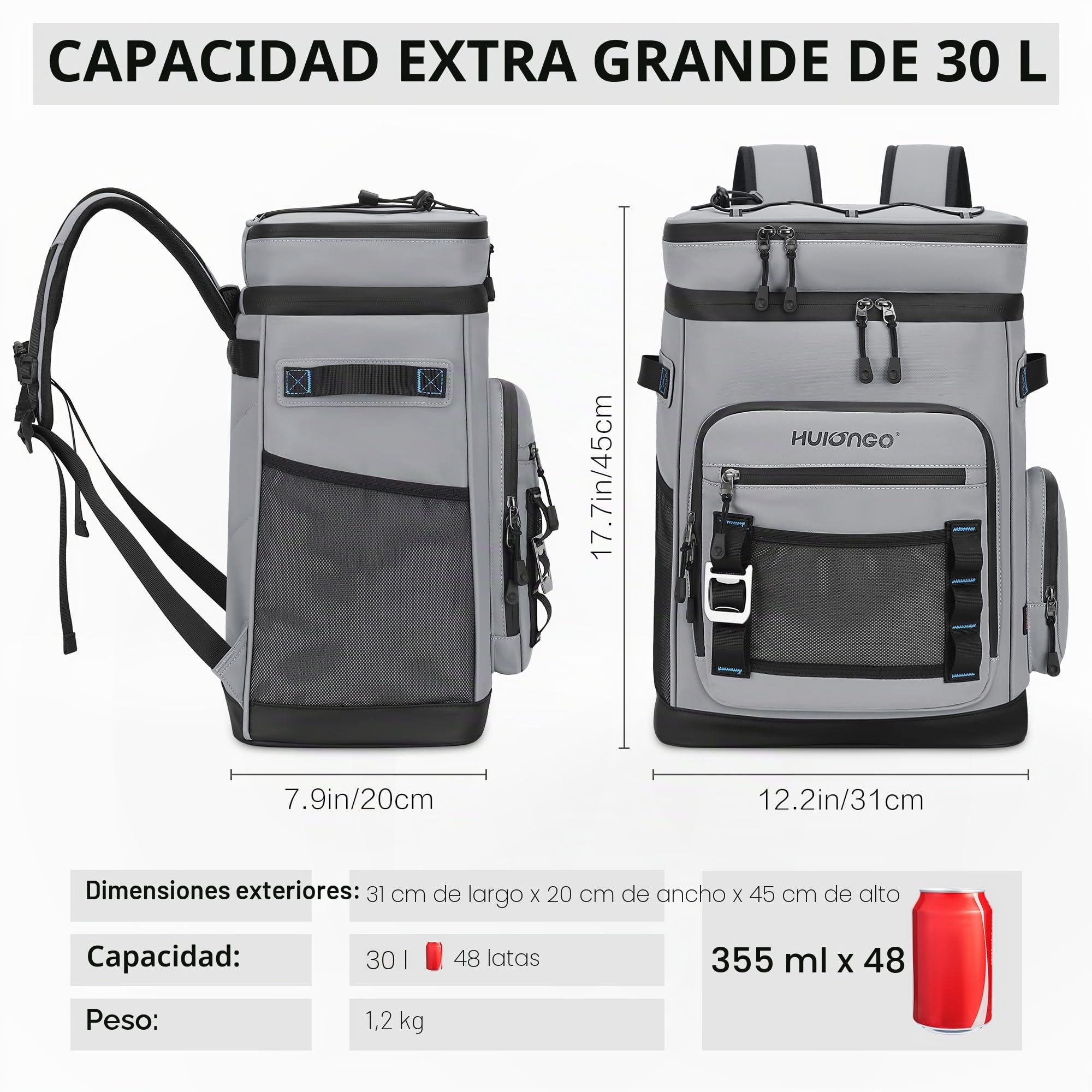 Hulongo Nevera Bolsa Impermeable Grande Térmica Isotérmica Aislada a Prueba de Fugas para Camping, Playa, Pesca, Picnic, Viajes, Exteriores