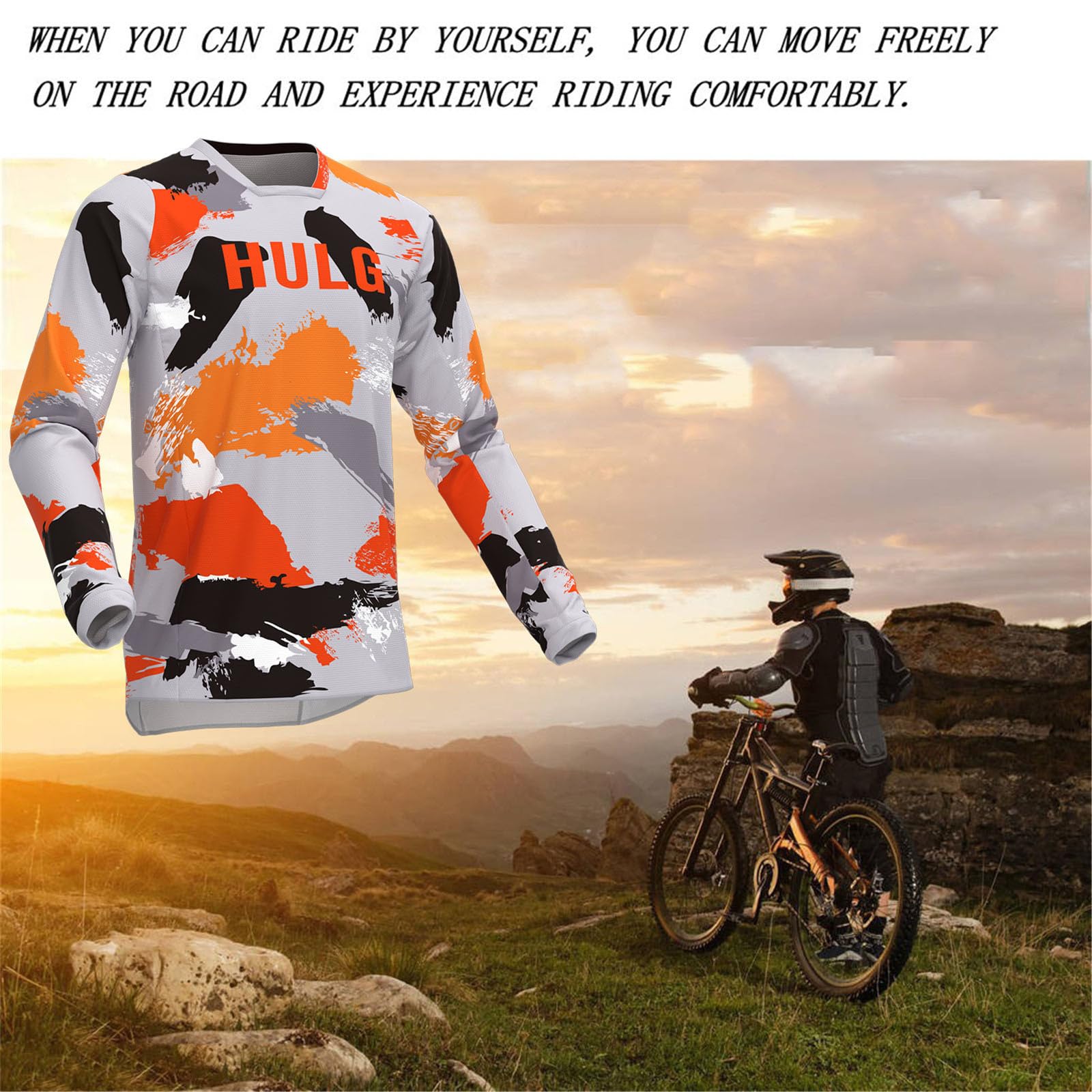 Maillot De VTT à Manches Longues pour Hommes - Respirant et à Séchage Rapide - T-Shirt De Course De Motocross BMX