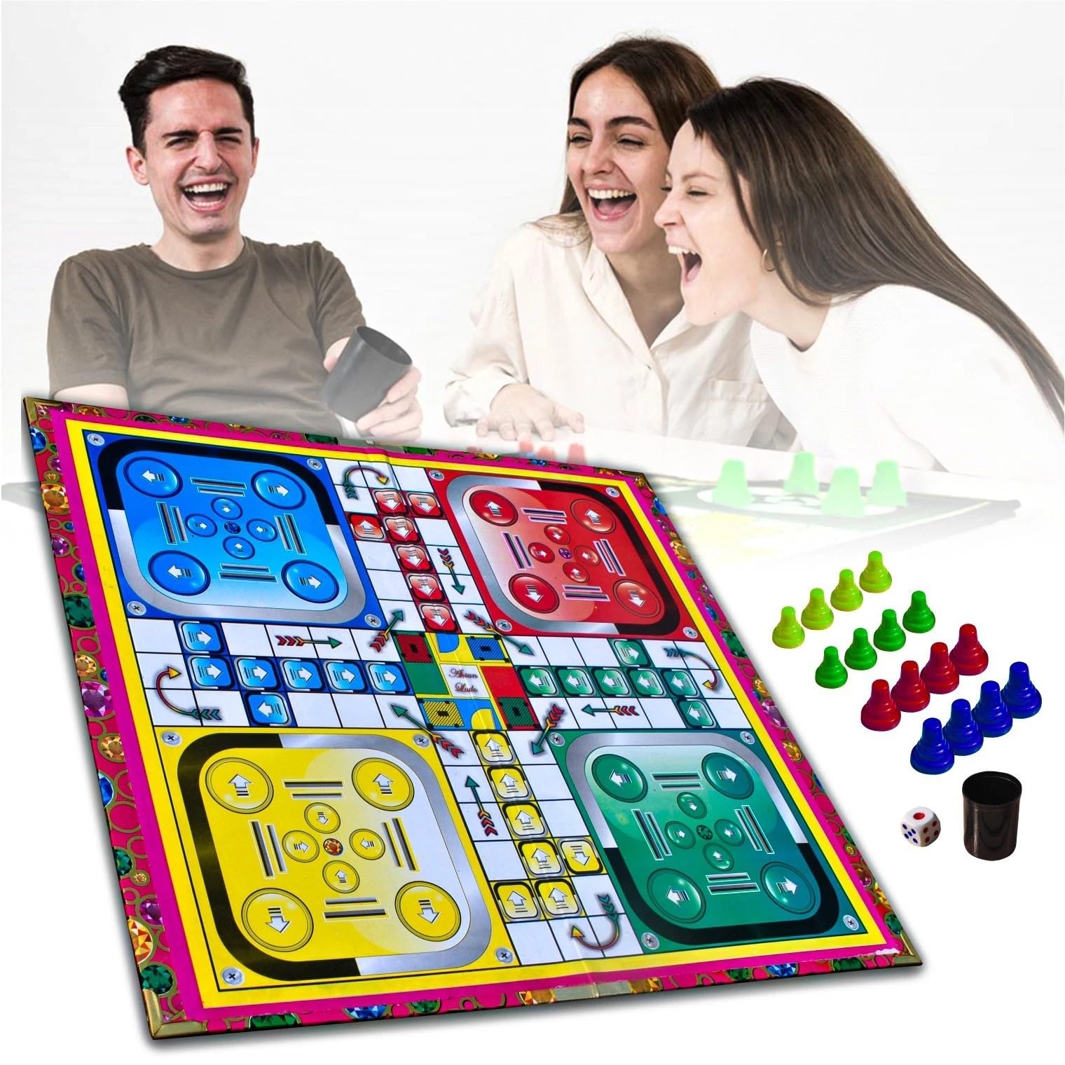 Traditional Ludo Board Game Snakes & Ladders and Ludo, Ages 3 Years Plus, 2-4 Players