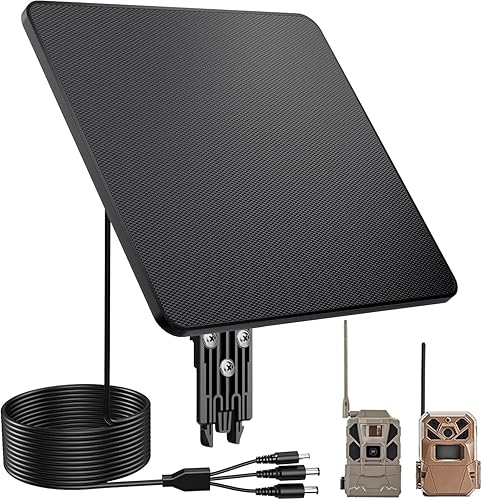 KLK - Paneles solares para cámara de rastreo de 6 W, cargador de batería solar de 12 voltios, accesorio de caza impermeable, ideal para monitoreo de