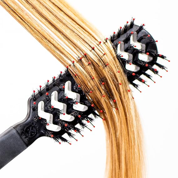 Cricket Static Free Fast Flo Shine Vent Hair Brush - Quick Drying, Styling, and Adding Shine Anti-Static Bristles for Frizz-Free Blowouts, Ideal for All Hair Types