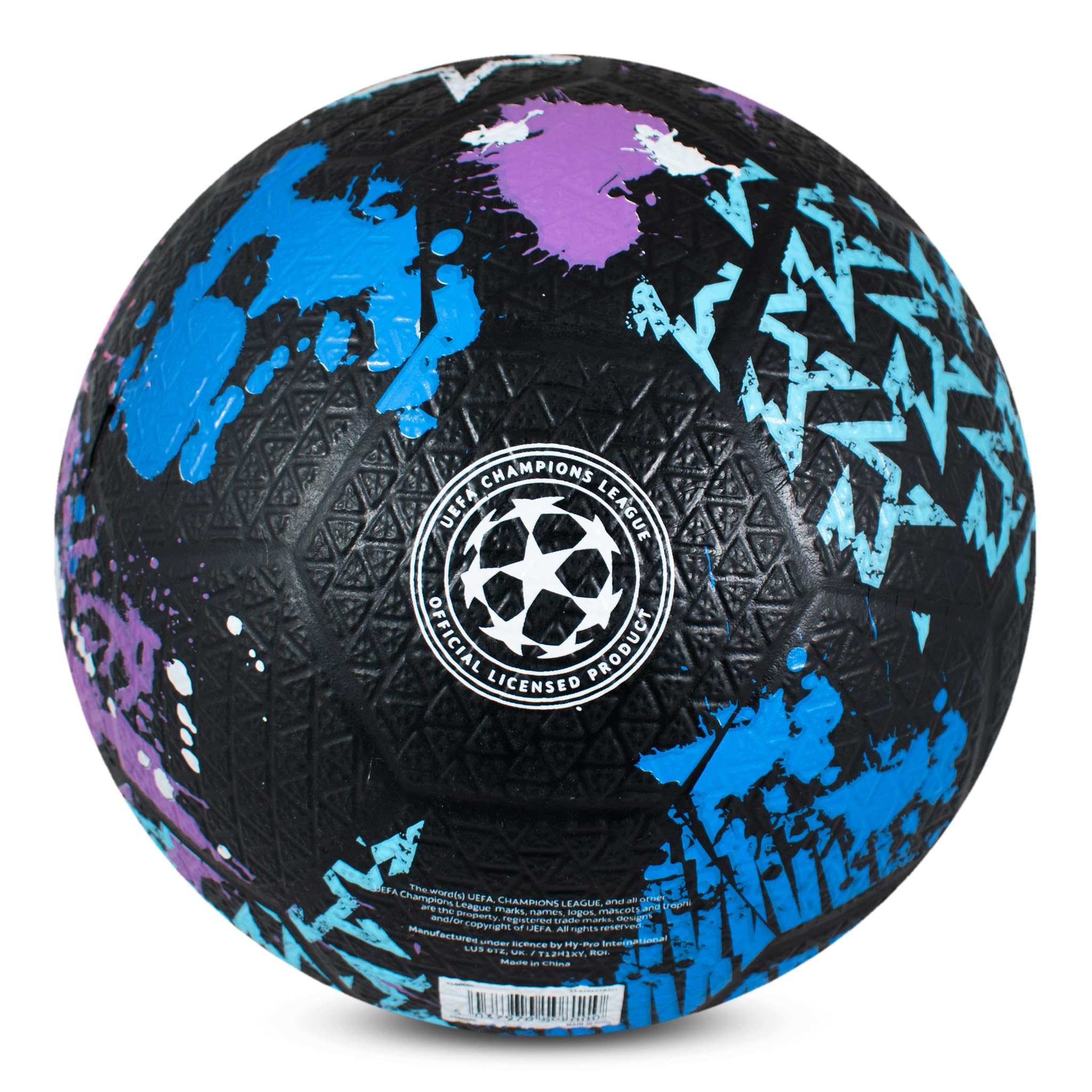 Hy-Pro Pallone da strada in gomma con licenza ufficiale UEFA Champions League, misura 5, ottima idea regalo, prodotto UCL, per interni ed esterni