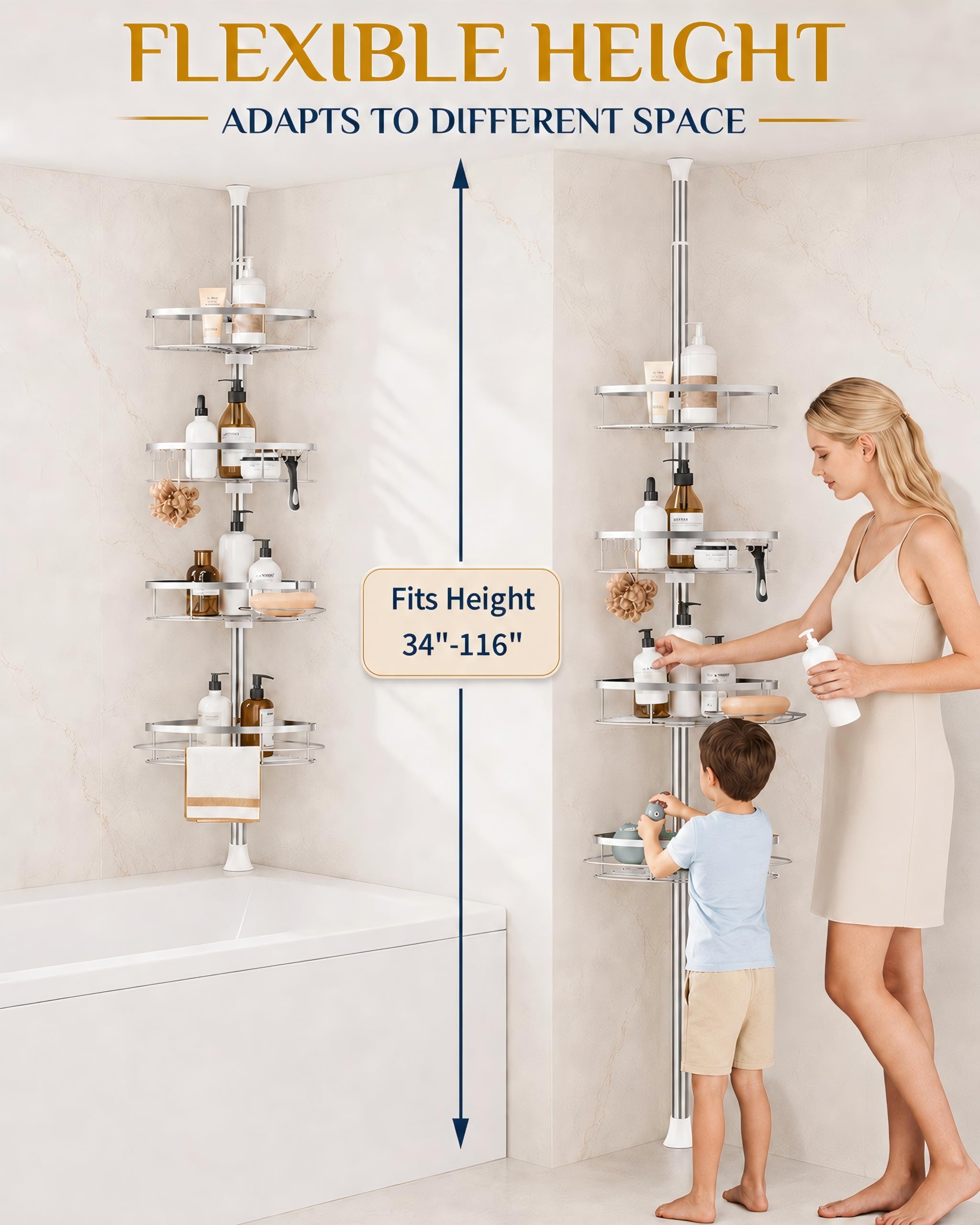 Rustproof Shower Caddy - Organize Your Bathroom! -3