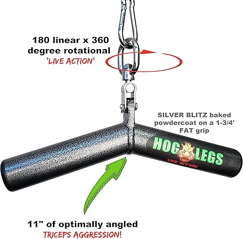 Miniatura 4 de Barra de tríceps 'Piglet' para accesorios de cable de gimnasio de entrenamiento Barra de agarre grasa para tríceps