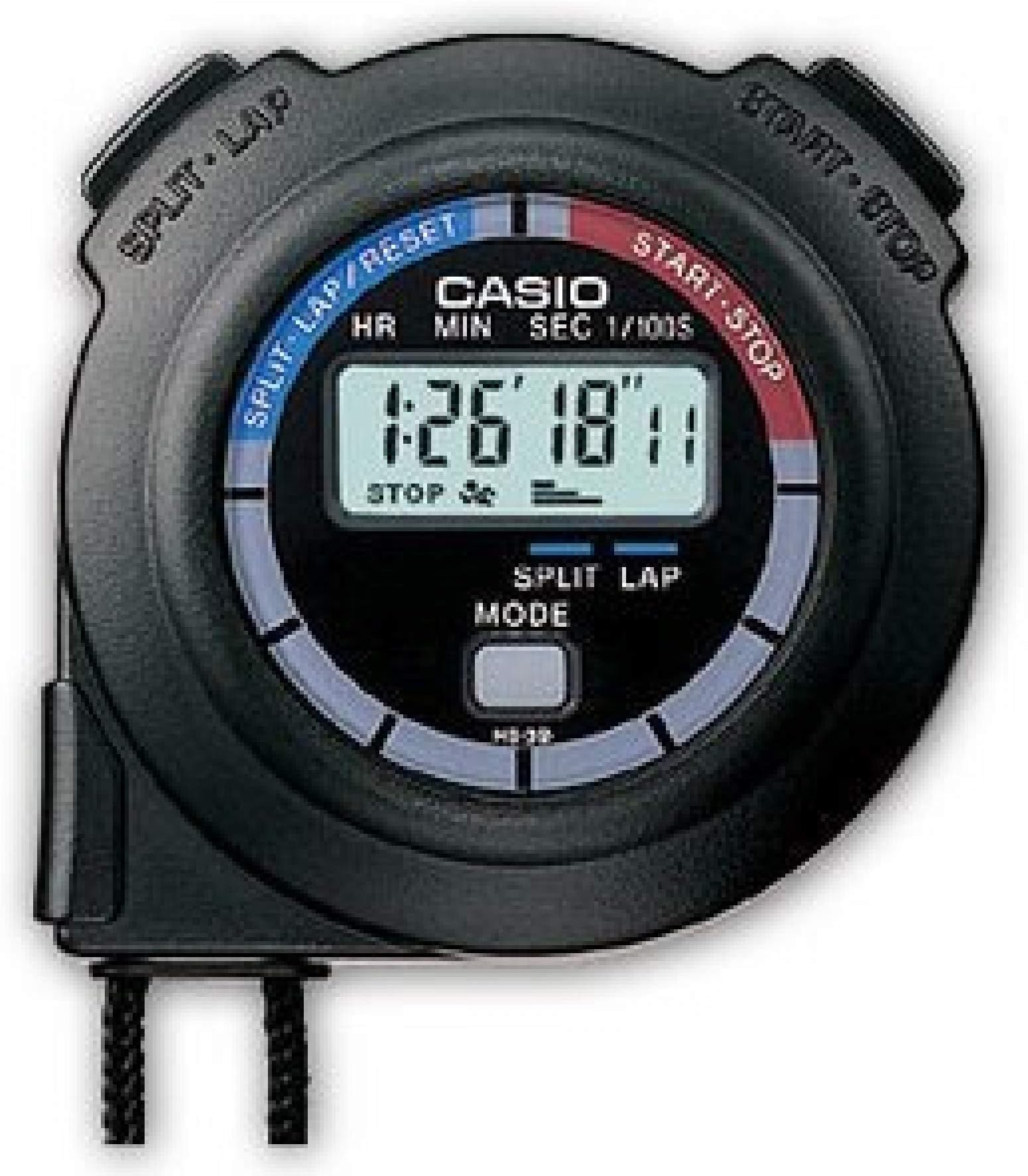 Digital Dial Synthetic Band Stop Watch - Hs-3V-1Rdt, Black Band, For Unisex