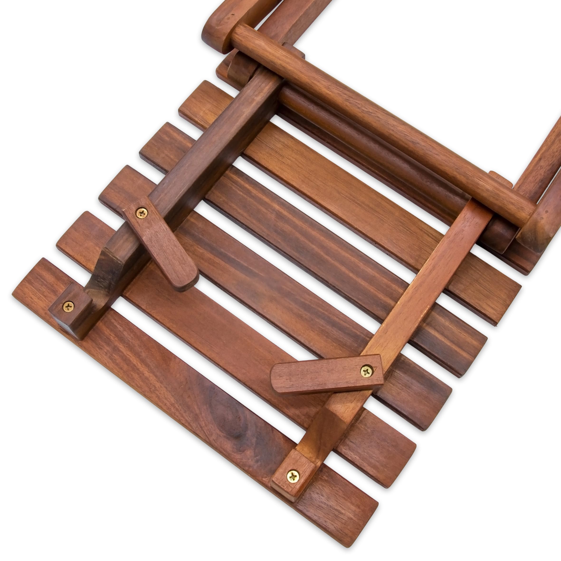 Spetebo Taburete plegable de madera de eucalipto, 62 cm