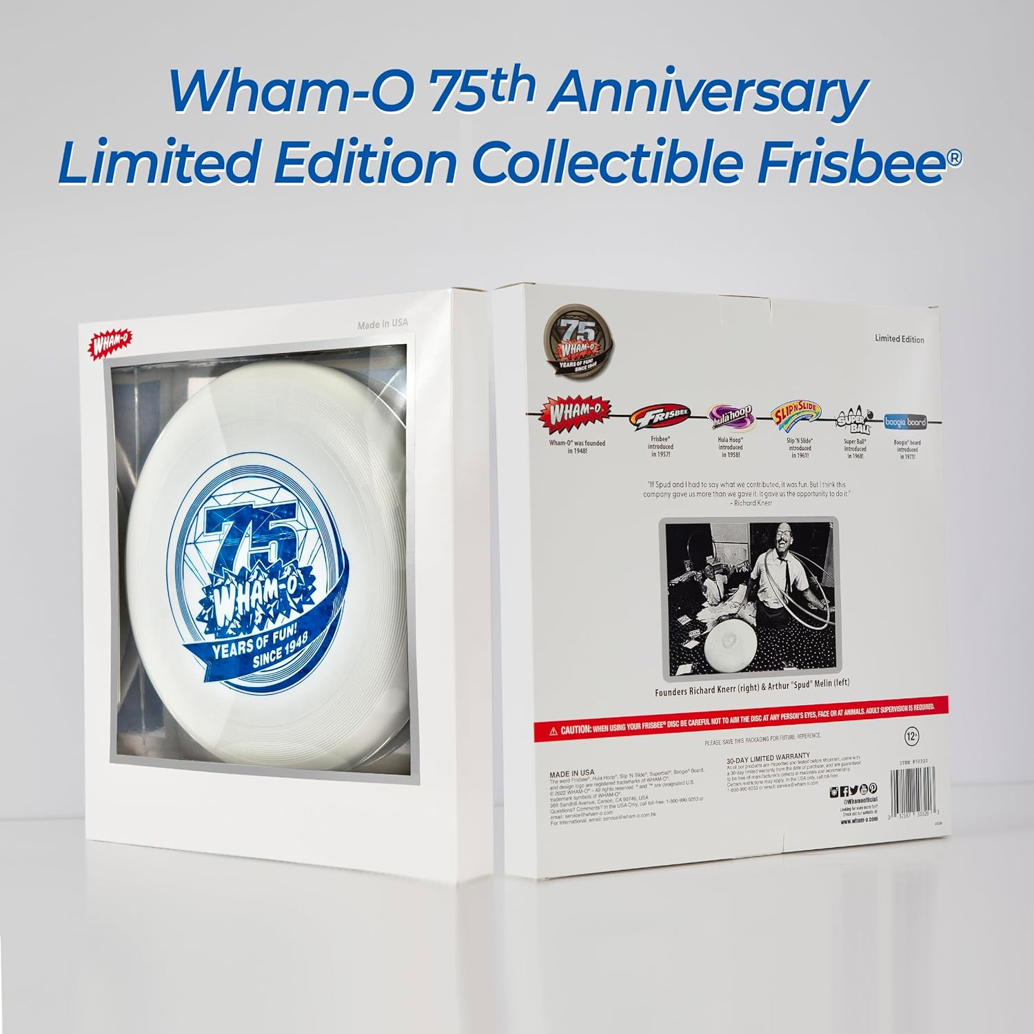 Wham-O Frisbee 75th Anniversary 175g Flying Disc - 10.8 Inch Diameter Limited Edition Collectors Item - The Original Frisbee Flying Disc Outdoor Games. Proudly Made in USA