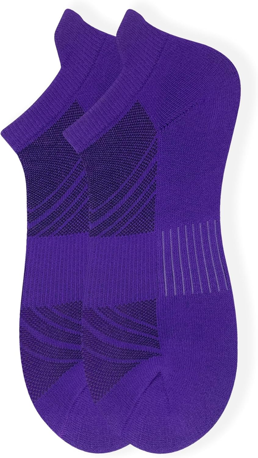 Women's & Men's Breathable Athletic Running Low Cut Socks Cotton Cushioned Ankle Tab Socks, 5 Pairs - Image 5