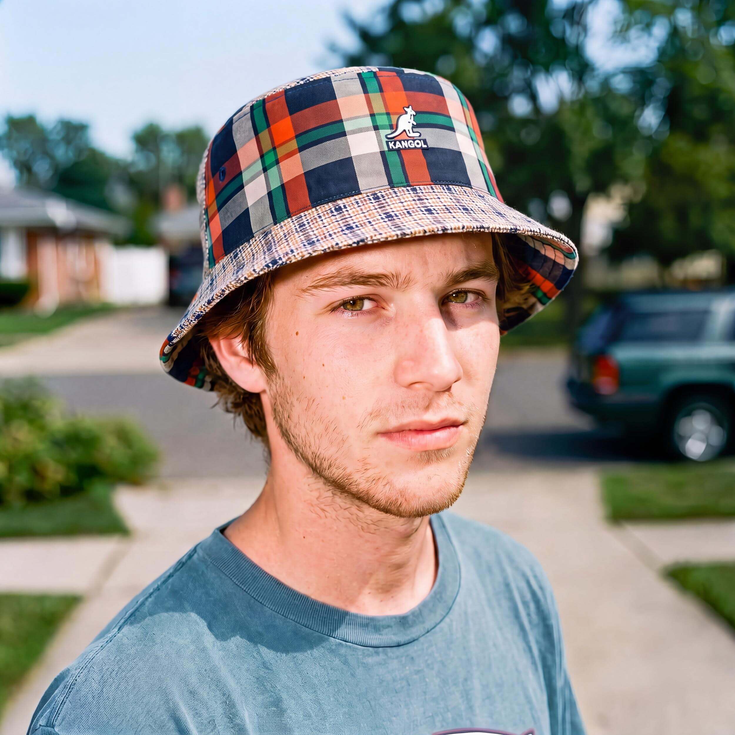 Kangol Cappello Plaid Mashup Bucket Donna/Uomo - da Pescatore in Cotone a Quadri Estate Primavera/Estate