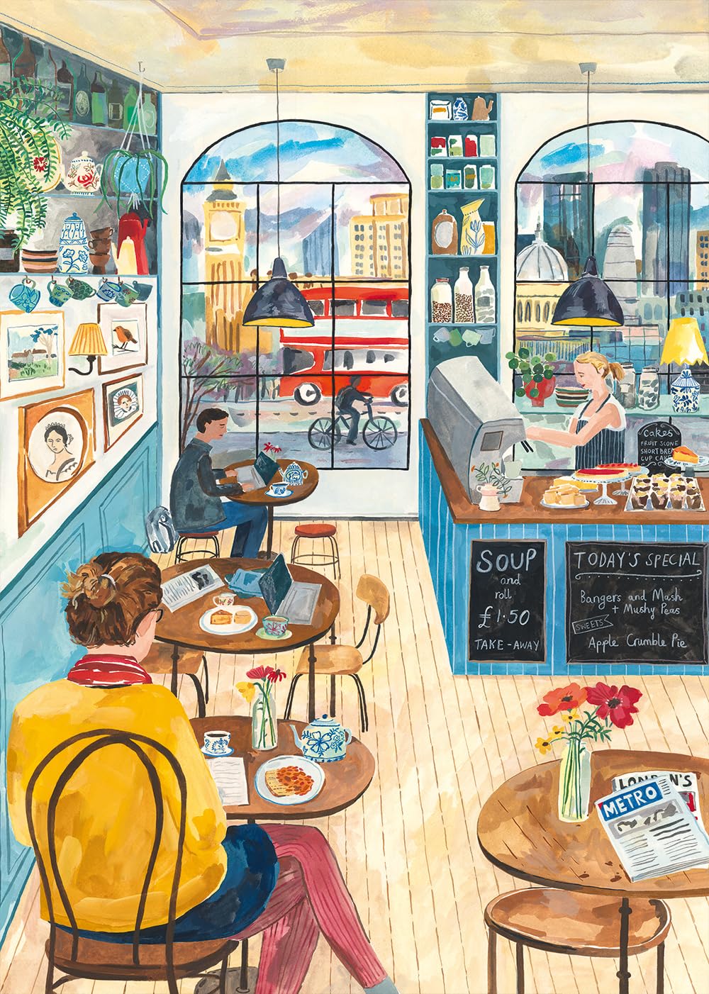 Pieces & Peace Puzle London Cafe - Puzzle (2000 piezas), diseño de Londres