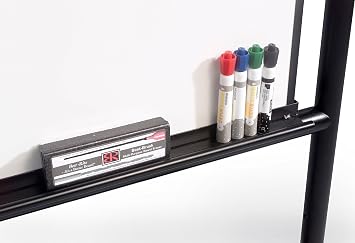 Best-Rite Mobile Nest Easel, Black Frame, Double Sided Porcelain Steel Whiteboard, 72H x 34.75W x 24D (781P)