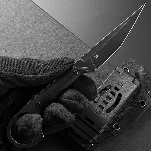 Miniatura 6 de CCanku C1140 Cuchillo de hoja fija, hoja D2 G10 mango EDC cuchillo de herramienta para exteriores, supervivencia, senderismo, campamento (negro)