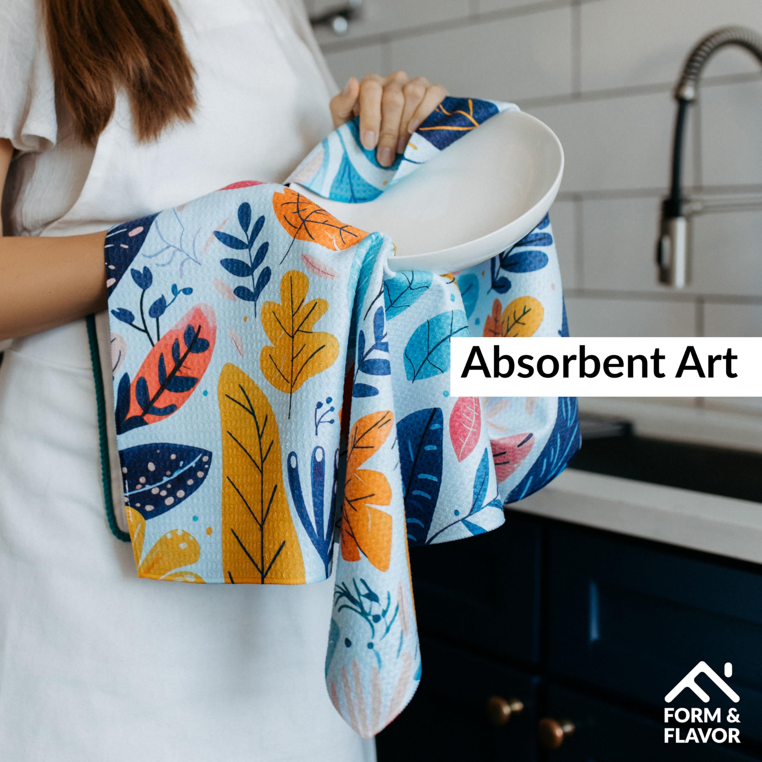 Paños de cocina decorativos, bonitos paños de cocina, paños de cocina de gofre, paños de cocina de gofre para cocina, toalla de cocina con lazo para colgar, toallas de cocina de arte popular, toallas
