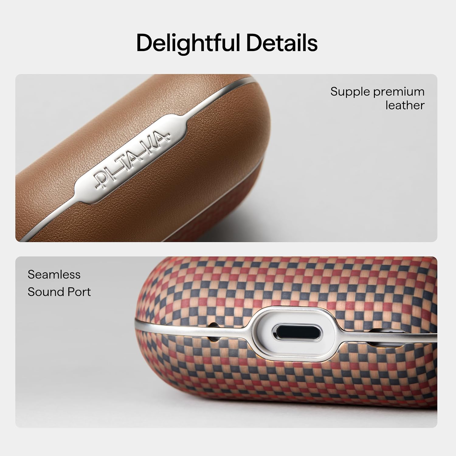 PITAKA Case for AirPods Pro 2/Pro, Slim Protective AirPods Pro 2 Case, Compatible with MagSafe, Leather & Aramid Fiber Woven, Sunset